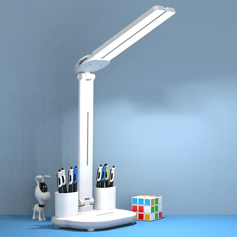 Lámpara de escritorio LED plegable táctil recargable con reloj digital 2025 - $47.99 –P7