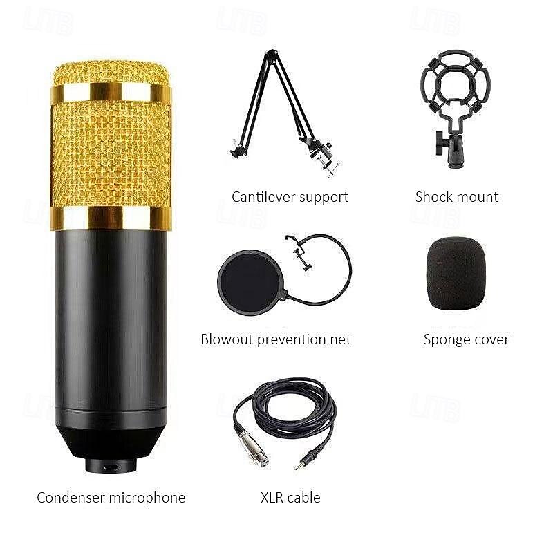 Podcast Equipment Bundle BM-800 Podcast Microphone Bundle With V8 Sound Card Condenser Studio Microphonefor Laptop Computer Vlog Living Broadcast Live Streaming 2025 - $91.99 –P8