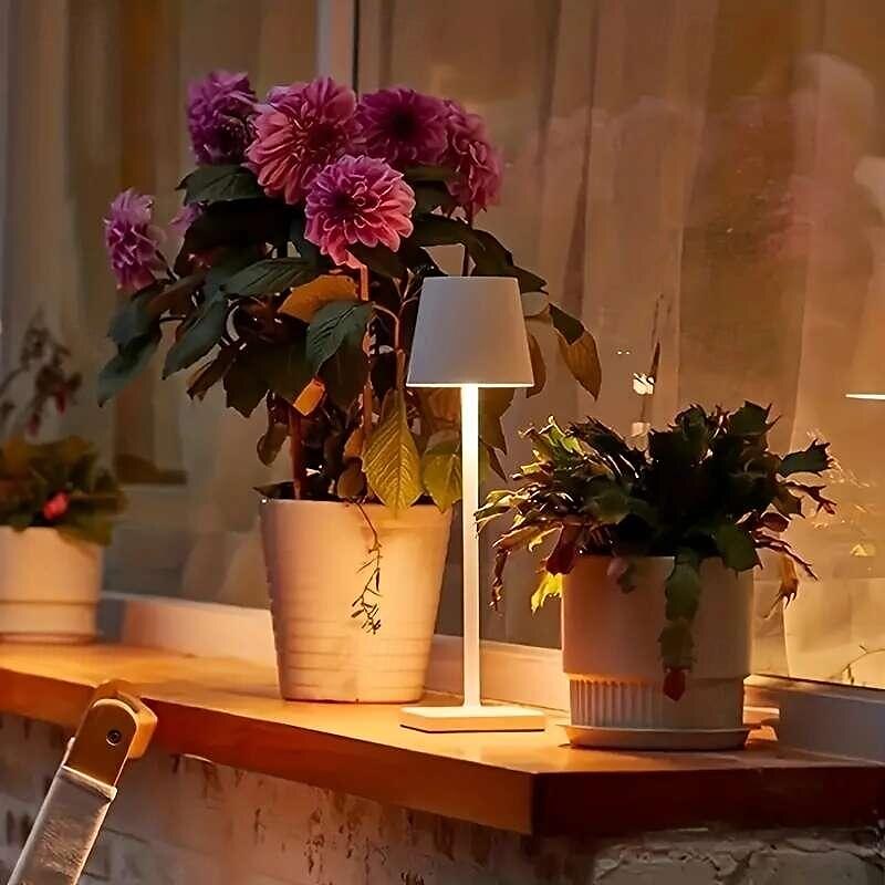 מנורת שולחן אלחוטית LED נטענת מנורת שולחן usb LED משתנה 3 צבעים לעיצוב מנורת שולחן בר במסעדה 2025 - $27.99 –P3