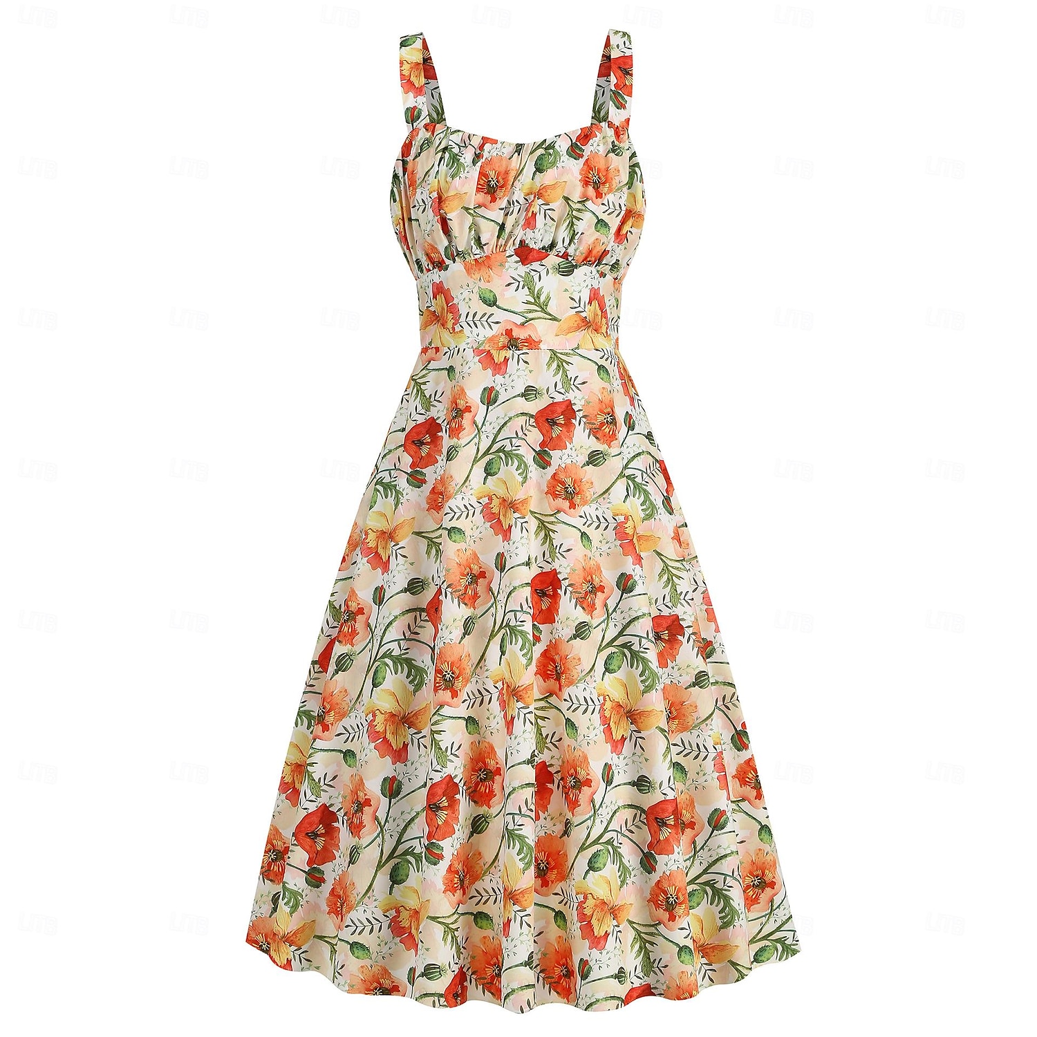 Retro 50. léta Rockabilly Ke kolenům Šaty Houpací šaty Flare šaty Lodičkový Květinový Ovoce Jahody Maškarní kostým Dámské Čajový dýchánek Běžné / Denní loučení se svobodou nevěsty Dospělí Šaty Šaty 2025 - $24.99 –P14