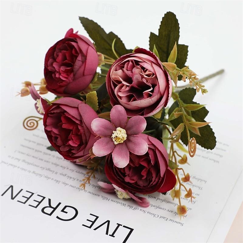 2 pezzi simulati di rosa artificiale palla crisantemo decorazione della casa ornamenti di fiori artificiali oggetti di scena di nozze fiori artificiali del 2025 a $15.99 –P10