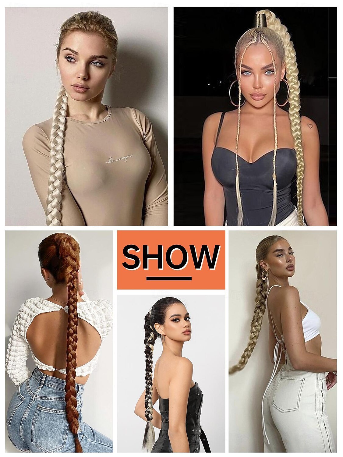 Extension Jumbo Box Braids Synthetic Hair Braiding Hair 2pcs / pack 2025 - $10.99 –P4