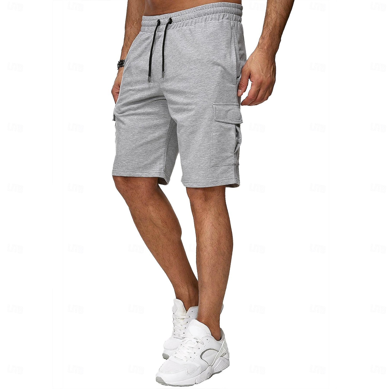 Men's Athletic Shorts Sweat Shorts Casual Shorts Drawstring Solid Colored Cycling Outdoor Knee Length Outdoor Leisure Sports Shorts Athleisure Black Blue Micro-elastic 2026 - $17.99 –P13