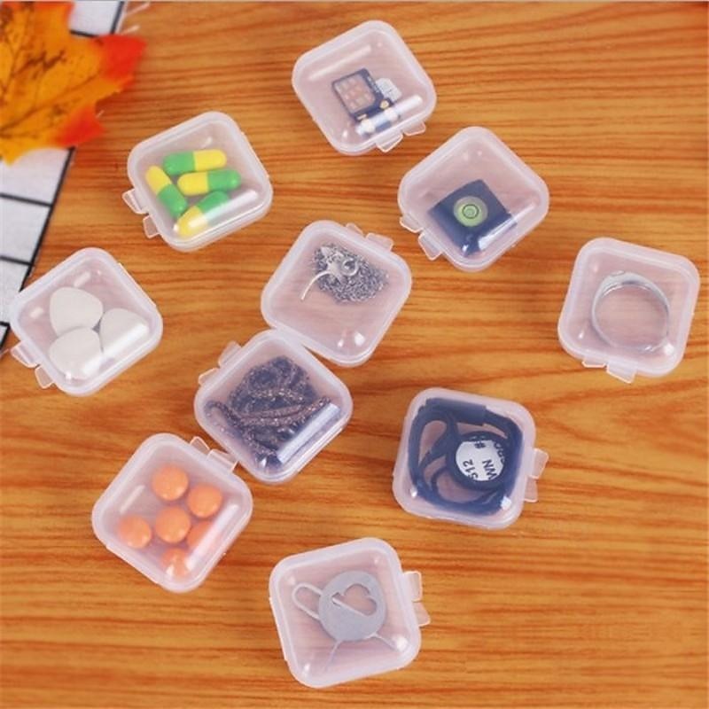 20/50pcs Mini Plastic Storage Box Square Transparent Portable Container Jewelry Holder Earrings Packaging Display Case Medicine Bin Jewlery Garbage Can Storage Cases Pp Accessories Clear Buds 2025 - $7.99 –P8