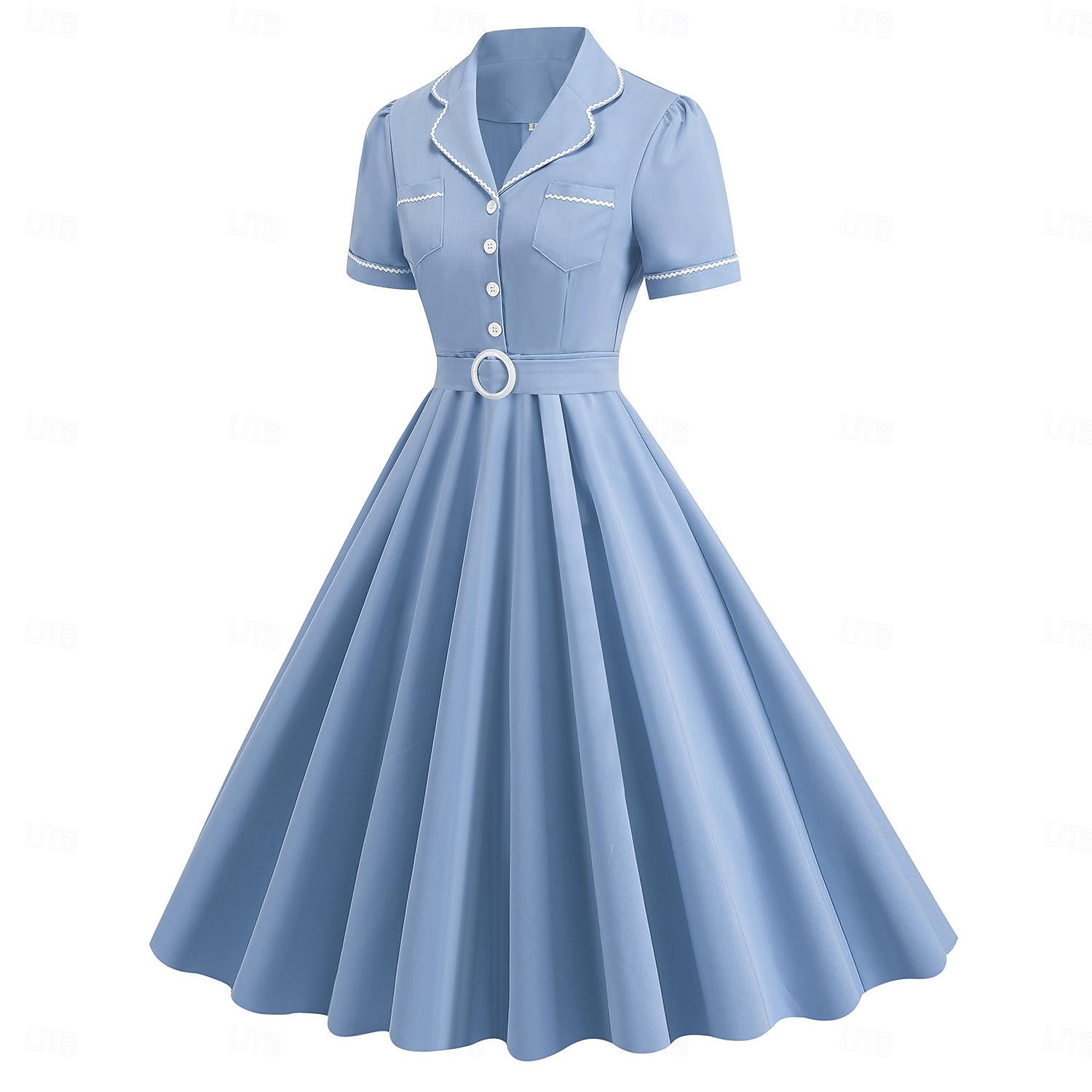 Retro Vintage 1950s Rockabilly Swing Dress Flare Dress Solid Color Women's Halloween Masquerade Dailywear Bachelorette Party Adults Dress Homecoming Dresses 2025 - $39.99 –P5