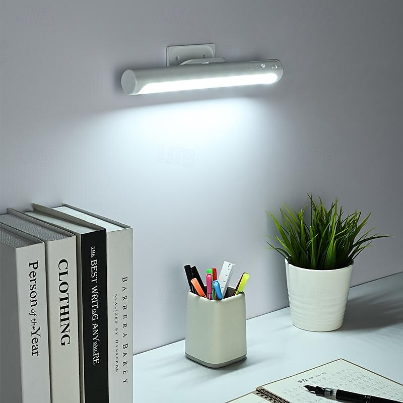 led-kastlamp bureaulamp studentenslaapzaal leeslamp studie magnetische led koel licht usb oplaadbaar driekleurig licht touch nachtkastje nachtlampje 2025 - $17.49 –P7