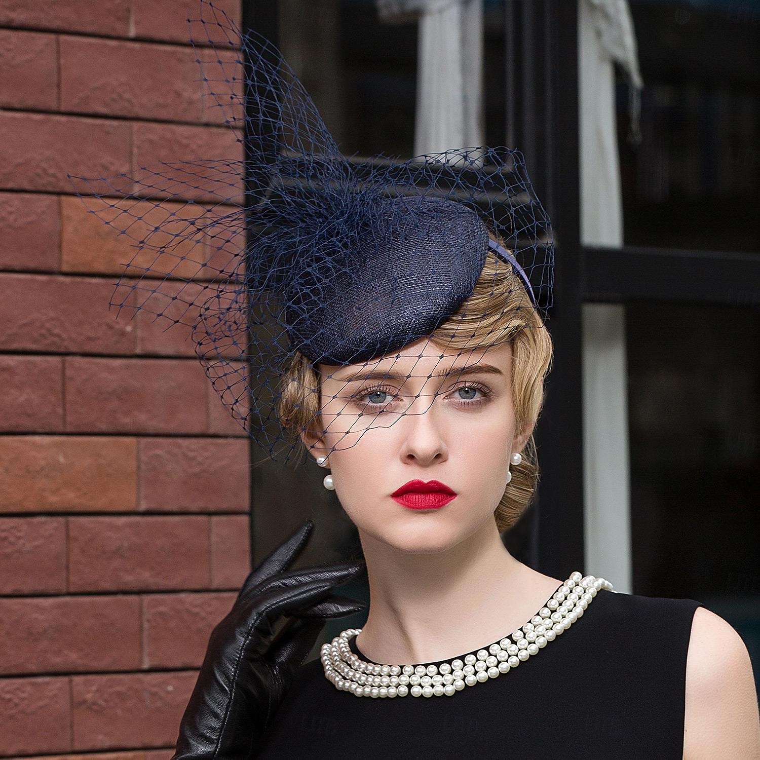 Stirnbänder, Hüte, Kopfbedeckung, Tüll, Sinamay-Bowler-/Glockenhut, Untertassenhut, Pillbox-Hut, Hochzeit, Teeparty, elegante Hochzeit mit Tüll-Kopfbedeckung, Kopfbedeckung 2026 - $45.99 –P2