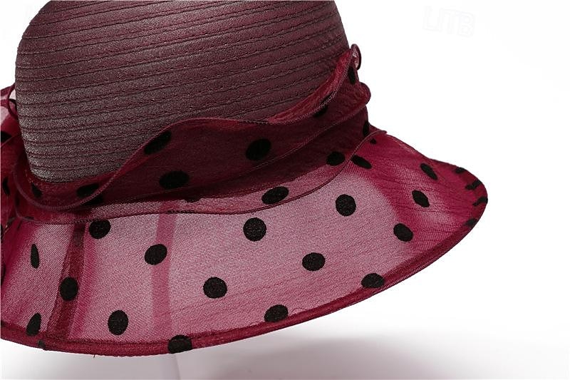 Elegáns Retró Rockabilly Halászsapka Elragadó ember Szalma napkalap Pöttyös Pöttyös Jelmez Női Tengerpart Parti Alkalmi / Napi Felnőttek Kalap 2026 - $20.99 –P9