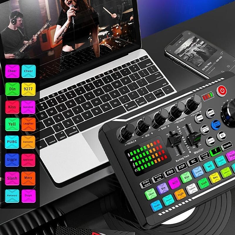 Stream and Cast with Ease USB Sound Card Rechargeable DJ Mixer Voice Effects  Perfect for Podcasts & Gaming 2025 - $41.99 –P6
