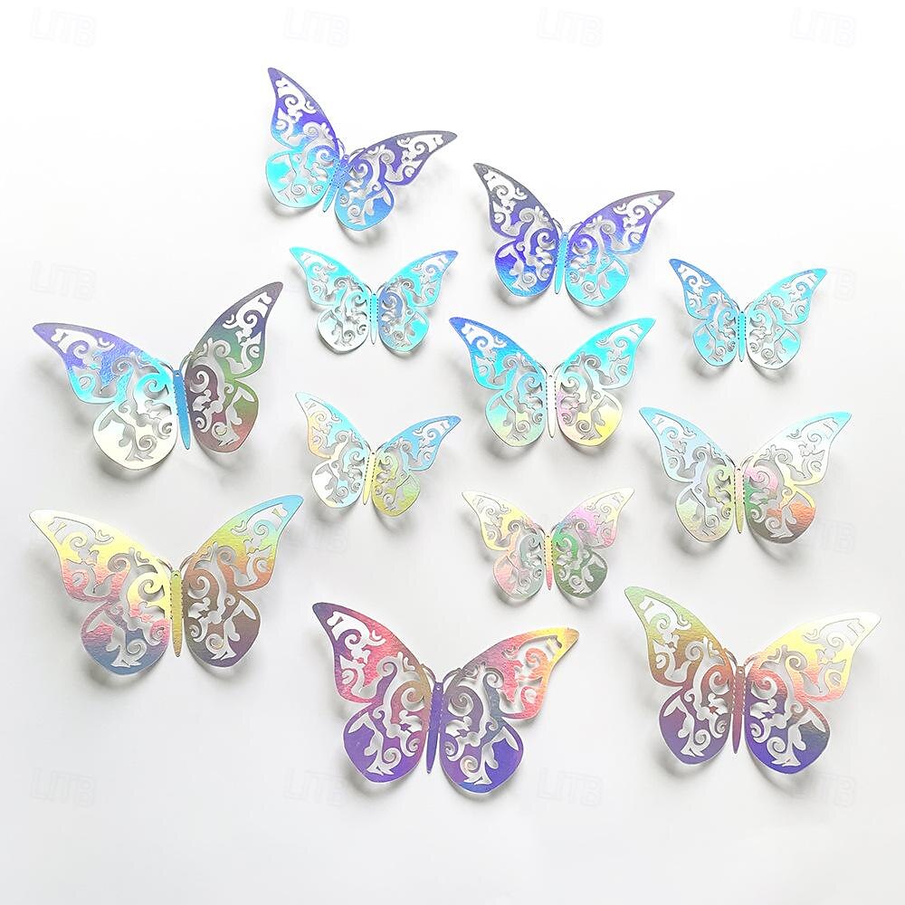 24 Pcs 3D Butterfly Wall Stickers Cake Balloon Decorative Accessories for Wedding Festivals and Parties in Foreign Trade 2025 - $15.49 –P11
