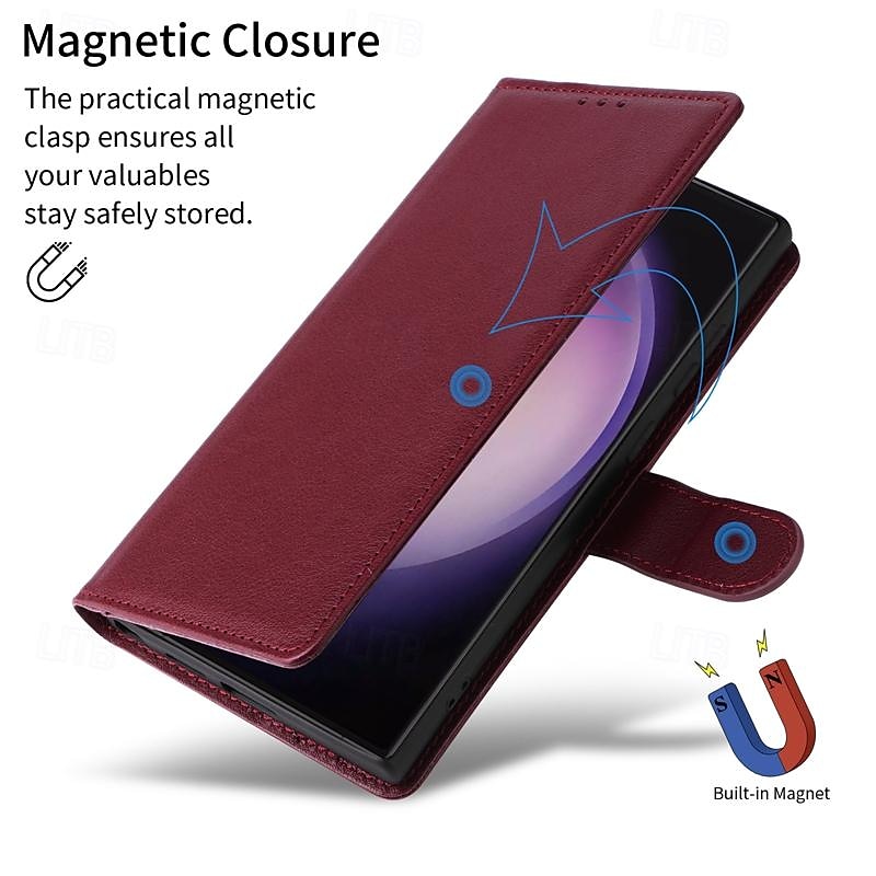 Phone Case For Samsung Galaxy S25 Ultra S24 S23 S22 S21 Ultra Plus A54 A34 A14 Note 20 10 Wallet Case with Wrist Strap Kickstand Card Slot Retro TPU PU Leather 2025 - $12.99 –P9