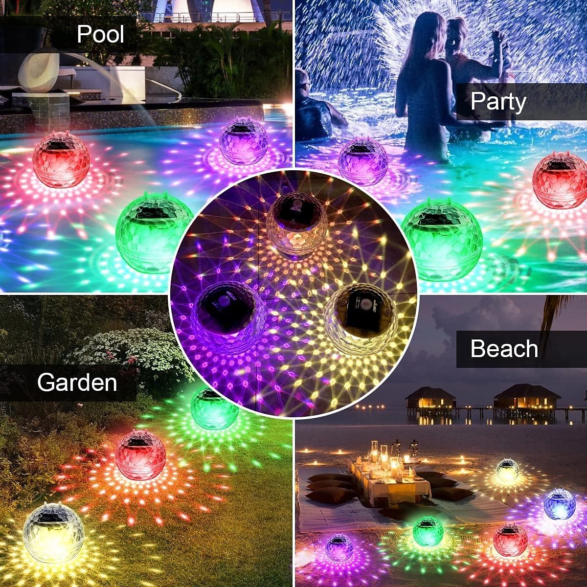 Solar Floating Pool Lights, Submersible LED Lights with RGB Color Changing, LED Waterproof Pool Lights for Outdoor Lighting Garden Backyard Lawn Path Wedding Party Pool Decoration 1/2Pcs 2025 - $12.99 –P8
