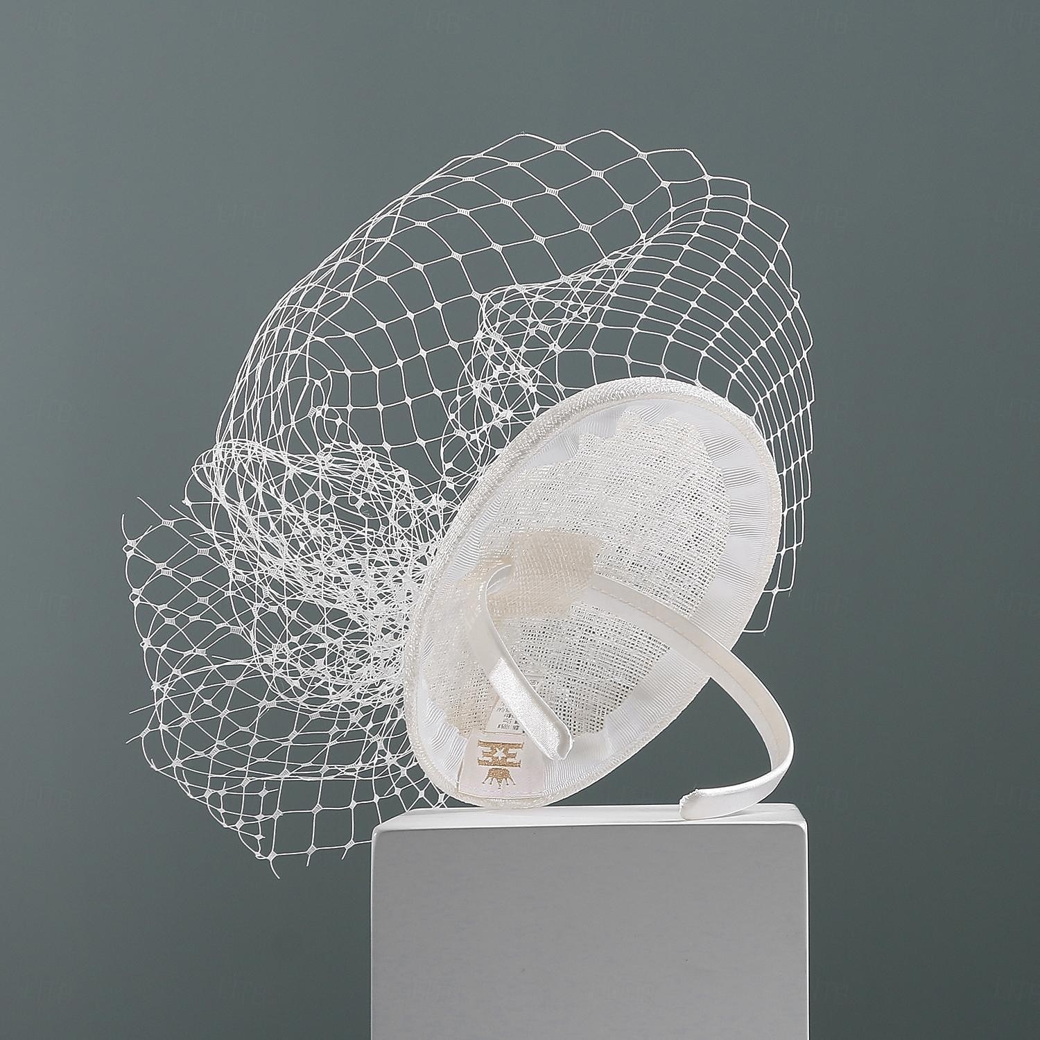 Stirnbänder, Hüte, Kopfbedeckung, Tüll, Sinamay-Bowler-/Glockenhut, Untertassenhut, Pillbox-Hut, Hochzeit, Teeparty, elegante Hochzeit mit Tüll-Kopfbedeckung, Kopfbedeckung 2026 - $45.99 –P12