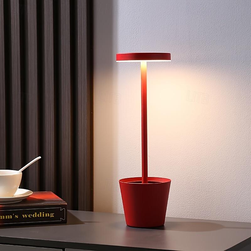 Cordless Table Lamp  with Flower Basket Design  3-Levels Brightness Stepless Dimming Table Light Rechargeable Battery Powered LED Desk Lamp for Restaurant/Home/Patio 2025 - $43.99 –P8