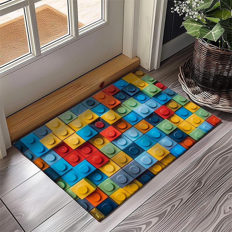 Rainbow Bricks Doormat Floor Mats Washable Rugs Kitchen Mat Non-Slip Oil Proof Rug Indoor Outdoor Mat Bedroom Decor Bathroom Mat Entrance Rug 2025 - $16.99 –P10