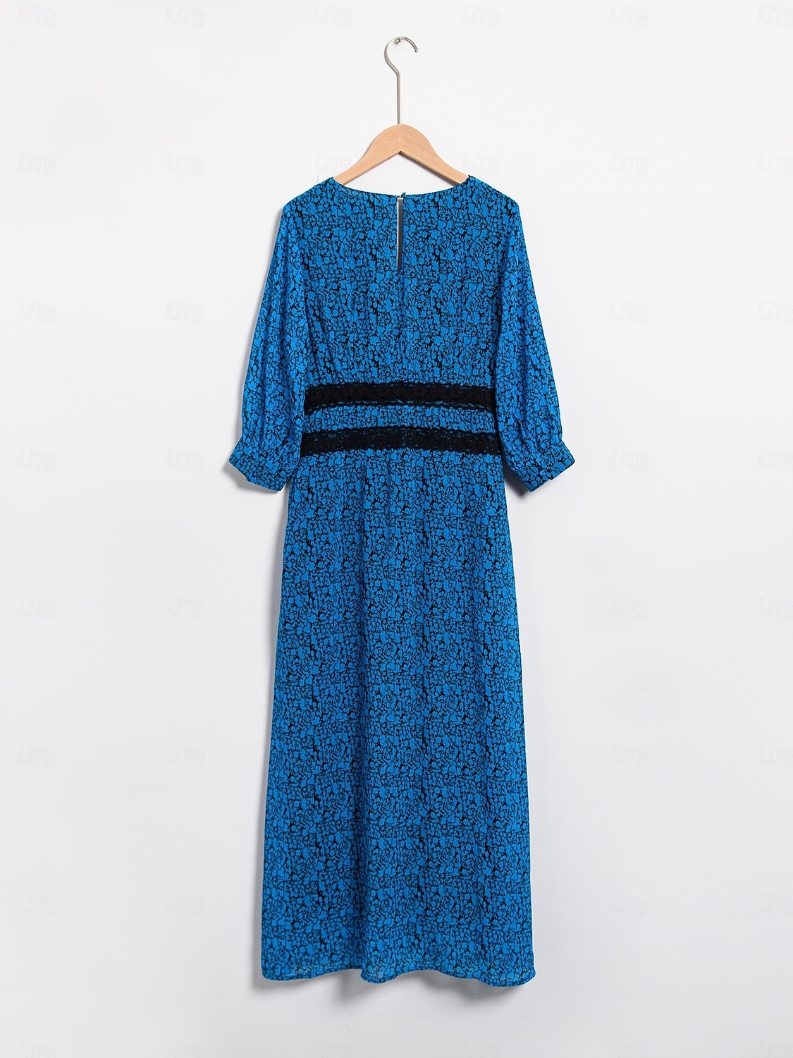 Femmes Robe trapèze Robe Fleurie Robe Imprimée Robe Midi Bleu Manches mi-longues Fleurs / Plantes Style Floral Imprimé Longue Printemps & Été Col en V Façade en V Doux Date S M L de 2025 ? $103.99 –P10