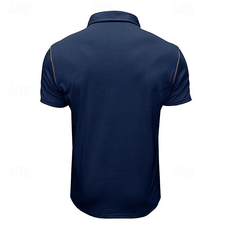Herren Poloshirt aus Baumwolle Golfhemd Arbeit Casual Kargen Kurzarm Basic Modern Farbblock Patchwork Taste Frühling Sommer Regular Fit Wein Dunkelgrau Schwarz Weiß Königliches Blau Grün Poloshirt 2025 - $18.99 –P3