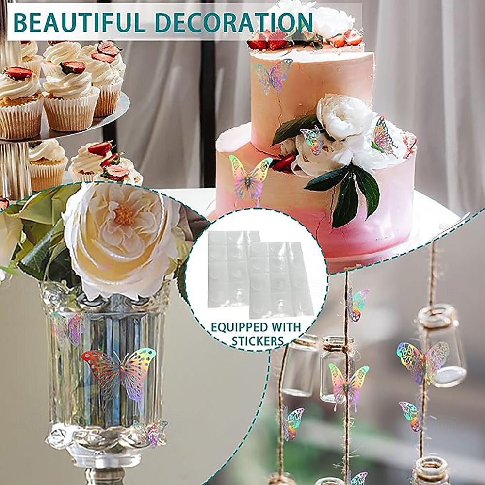 24 Pcs 3D Butterfly Wall Stickers Cake Balloon Decorative Accessories for Wedding Festivals and Parties in Foreign Trade 2025 - $15.49 –P1