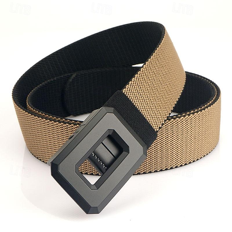 Men's Belt Nylon Belt Reversible Belt Hollow-out Rotating Buckle Alloy Durable Adjustable Plain Red Kakhi Outdoor Daily Waist Belt 2026 - $11.99 –P5
