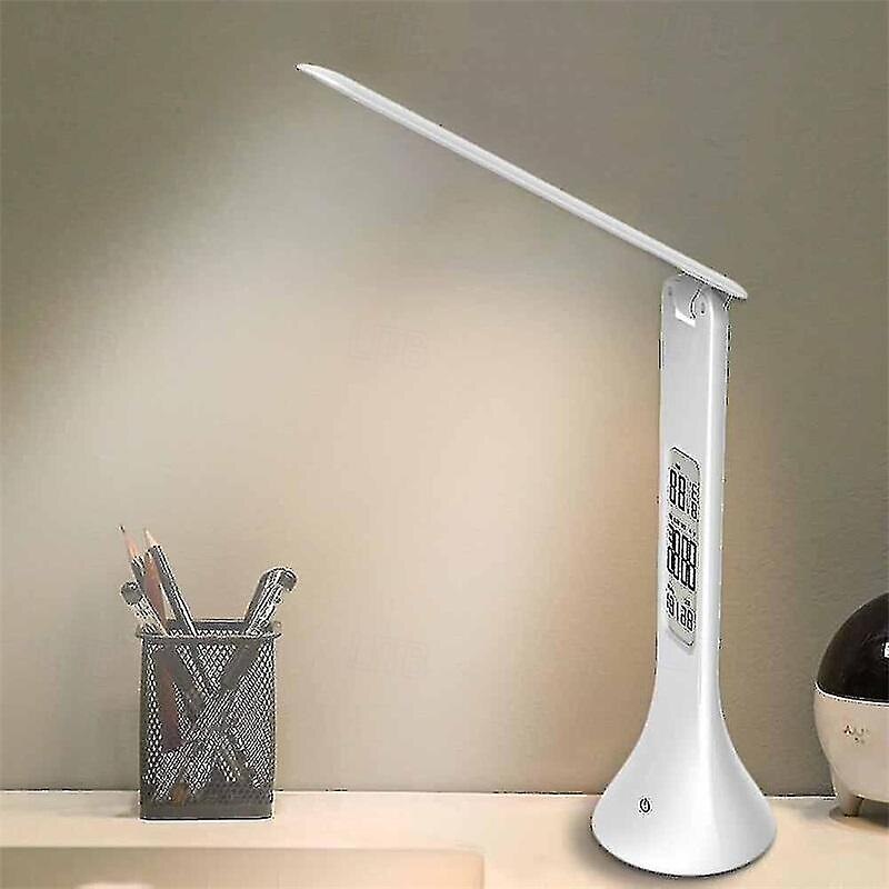 touch sammenleggbar led skrivebordslampe oppladbar med digital klokke 2025 - $55.99 –P2