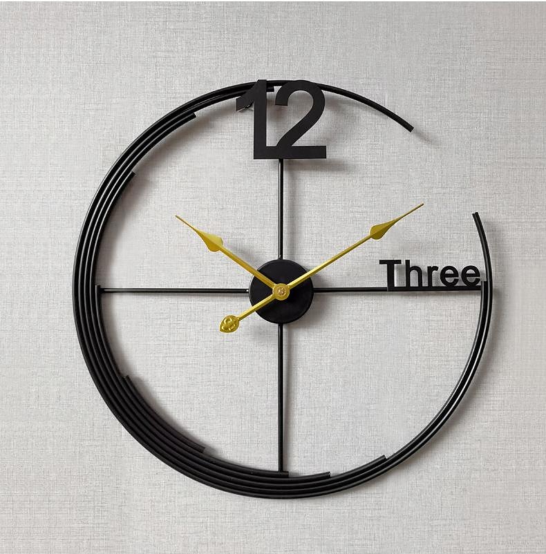 severské moderní lehké luxusní nástěnné hodiny módní jednoduché kovové tiché závěsné hodiny domácí obývací pokoj kreativní přívěsek hodinkový dekor 60 cm 2025 - $100.99 –P3