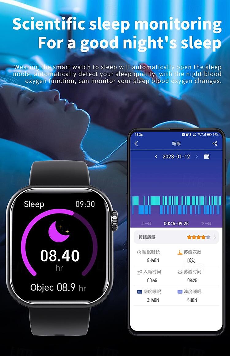 2025年 F57 スマートウォッチ ブルートゥース通話 1.91インチスクリーン 24時間 血糖値 心拍数モニタリング 温度 血圧 酸素 コレクション – $52.99 –P14