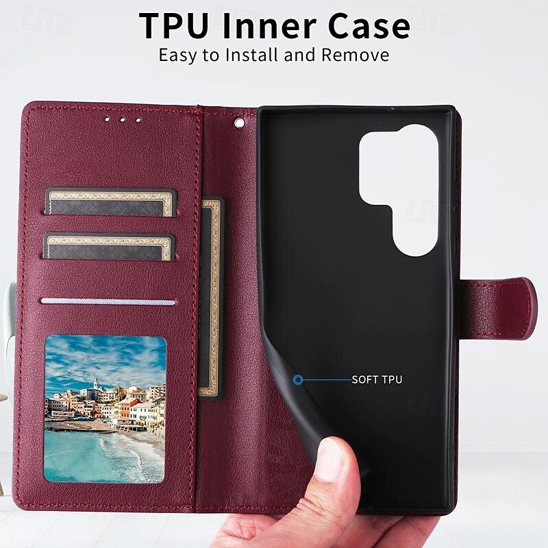 Phone Case For Samsung Galaxy S25 Ultra S24 S23 S22 S21 Ultra Plus A54 A34 A14 Note 20 10 Wallet Case with Wrist Strap Kickstand Card Slot Retro TPU PU Leather 2025 - $12.99 –P11