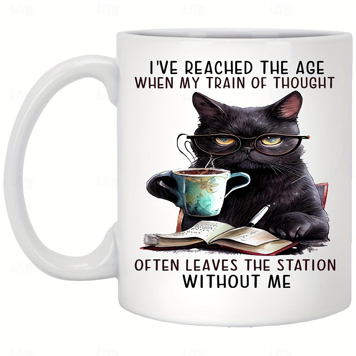 1pc Cat And Book Coffee Mug Ceramic Coffee Cups I've Reached The Age Water Cups Summer Winter Drinkware Birthday Gifts Holiday Gifts Thanksgiving Gifts Christmas Gifts 2026 - $16.99 –P2