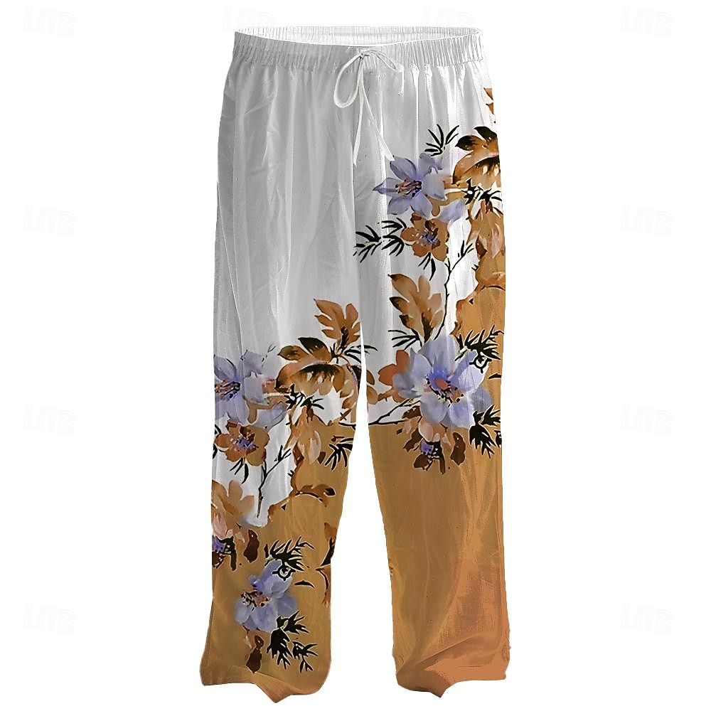 Herr Mode Ledigt Blommig 3D-tryck Medium Midja Ledigt Normal 2026 - $27.99 –P6