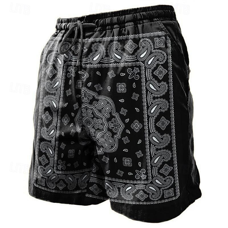 Men's Paisley Swim Trunks Swim Shorts Board Shorts Mid Waist Vacation Hawaiian Ethnic Vacation Holiday Beach Drawstring with Mesh lining Elastic Waist Designer Clothing Apparel 2025 - $19.99 –P6