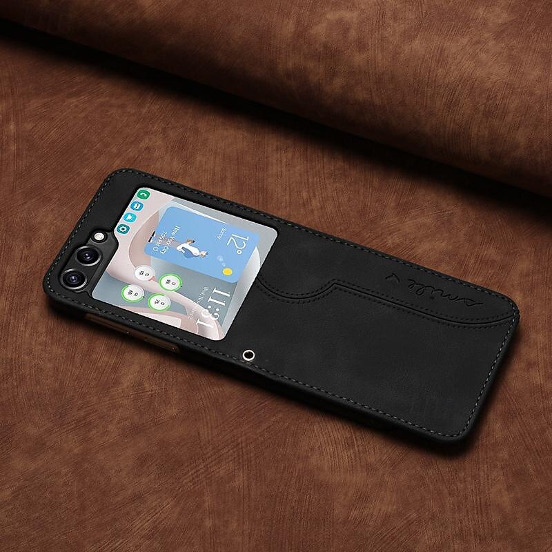телефон Кейс для Назначение SSamsung Galaxy Z Flip 5 Z Flip 4 Z Flip 3 Откидная крышка Защита от удара Ретро ПК Кожа PU 2025 - $18.99 –P8