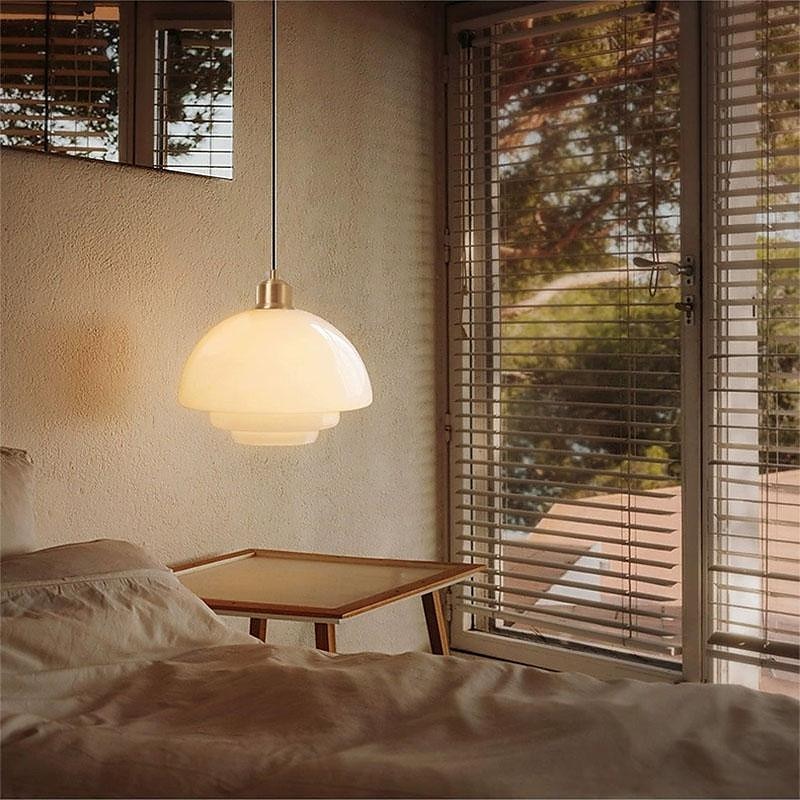 Tambour de ferme plafonnier semi-encastré en verre de lait luminaires de couloir lustre de plafond grand poteau en or éclairage nordique moderne du milieu du siècle pour salle à manger plafond de 2025 ? $249.99 –P7