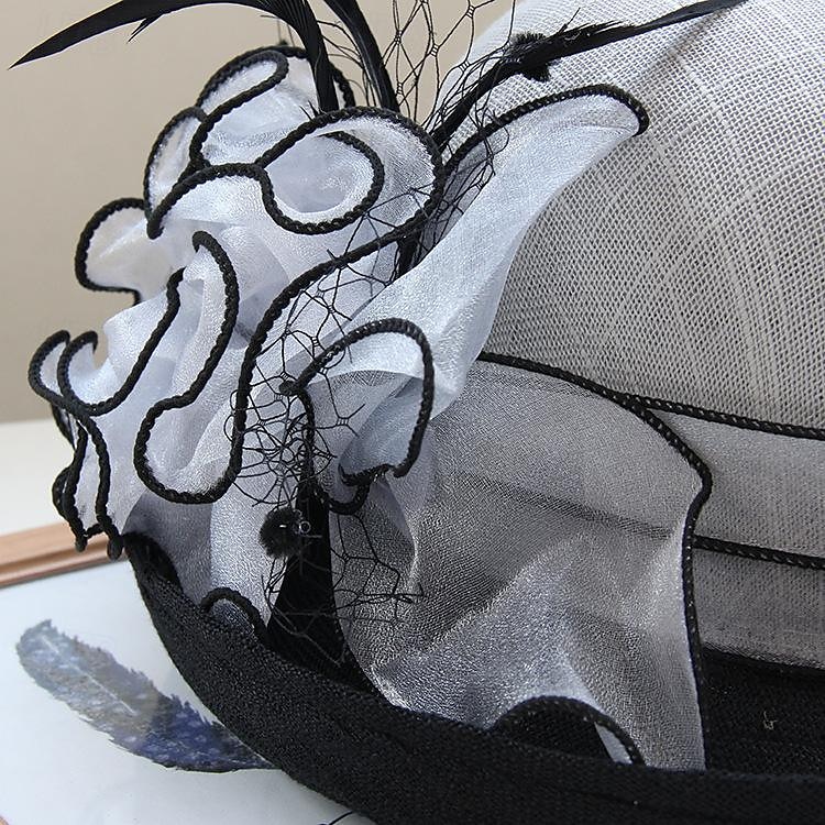 Fascinators Hats Headwear Polyester Bucket Hat Straw Hat Sun Hat Casual Holiday Elegant Vintage With Feather Bows Headpiece Headwear 2025 - $30.99 –P2