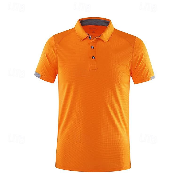 Férfi Golfing golf póló Munka Hétköznapi Hajtóka Rövid ujjú Alap Modern Sima Gomb Tavaszi nyár Normál Fekete Fehér Piros Sötétkék Medence Narancssárga Golfing 2025 - $12.99 –P7