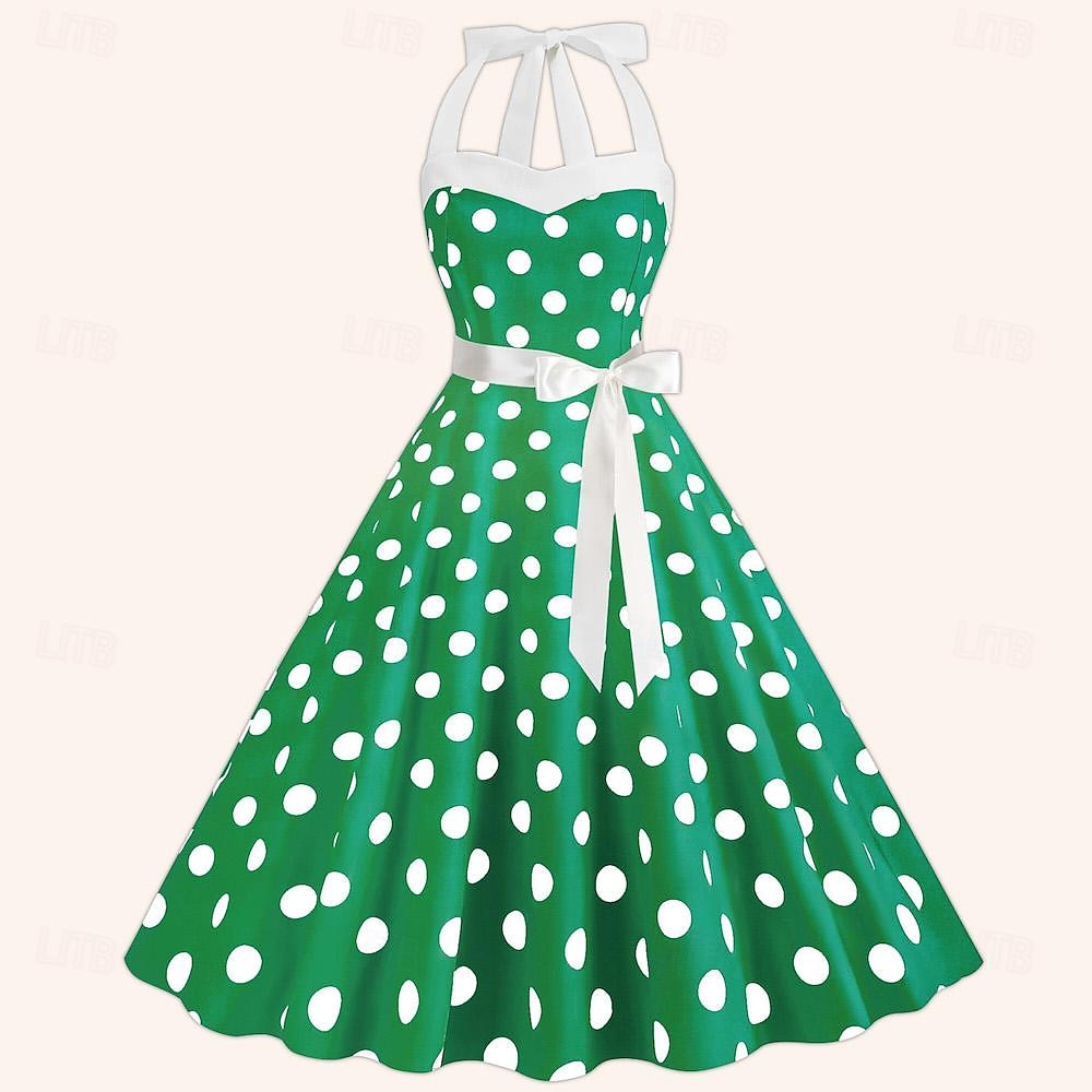 Retro / vintage Lata 50. Południe Sukienka Sukienka o kroju A Sukienka huśtawka Kantar Kratka W kratkę Bawełniany materiał w kratkę Damskie Randka Wieczór panieński Dla dorosłych Sukienka Sukienki na 2025 - $29.99 –P18