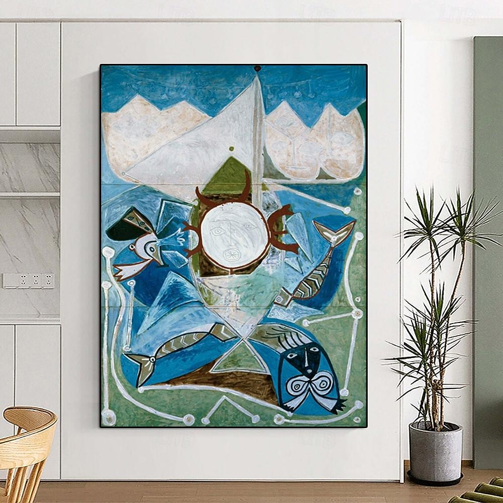 100 % handgemaltes Ölgemälde „Ulysses' und die Meerjungfrauen“ von Pablo Picasso im Rahmen von Pablo Picasso Guernica, Reproduktion eines Ölgemäldes auf Leinwand 2025 - $170.99 –P5