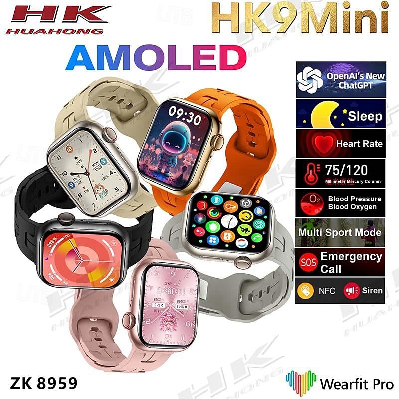 2025年 HK9 mini スマートウォッチ 1.75 インチ スマート·ウォッチ ブルートゥース ECG + PPG 歩数計 着信通知 と互換性があります Android iOS キッズ 女性 長時間スタンバイ ハンドフリーコール 防水 IP68 36mmの時計ケース コレクション – $46.99 –P12