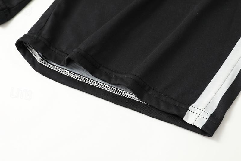 Férfi Póló öltönyök Tracksuit Teniszing Rövidnadrág és póló szett Rövid ujjú Terített nyak Tavaszi nyár Színes Sportok Divat Dizájn 2 db Szabadtéri Utca Hétköznapi Fekete Fehér Sárga Férfi felső póló 2025 - $22.99 –P14