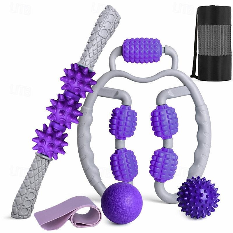 Massaggiatore circolare per gambe a cinque sfere set da sei pezzi massaggiatore yoga fascia con sfere in lattice cerchio elastico set per pilates del 2025 a $49.99 –P5
