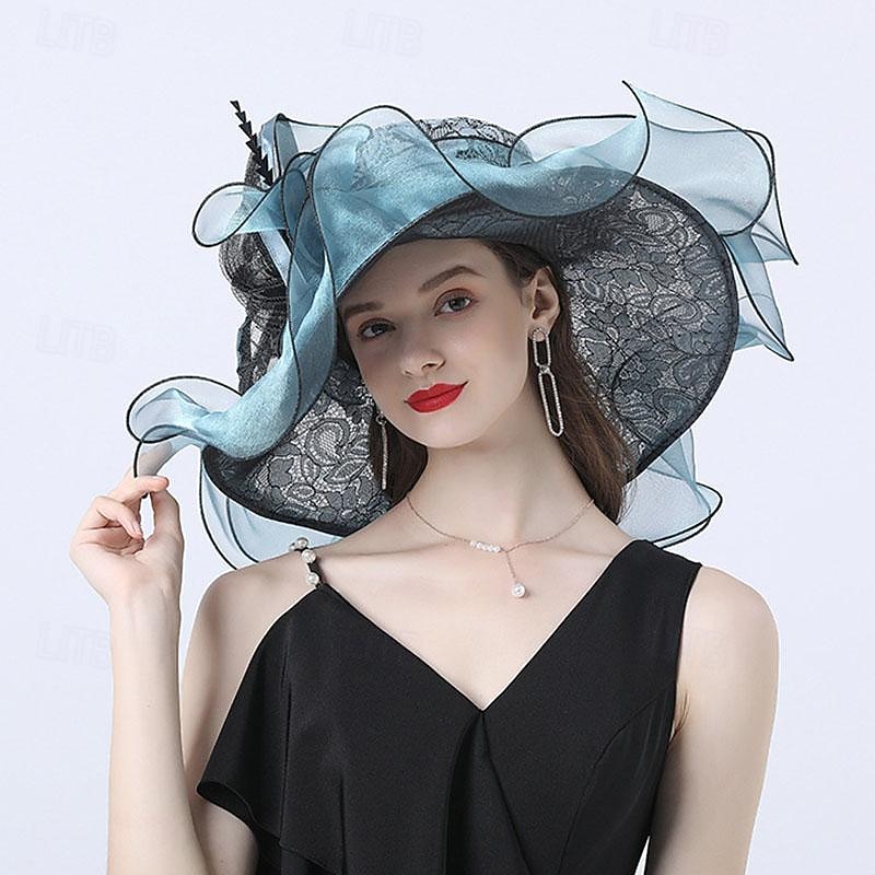 Elegant Retro Vintage Derby Kopfschmuck Hut Kirchenhut Dame Edelfrau Kostüm Damen Valentinstag Derby Hochzeitsfeier Ascot Erwachsene Hut Frühling & Sommer 2026 - $54.99 –P4