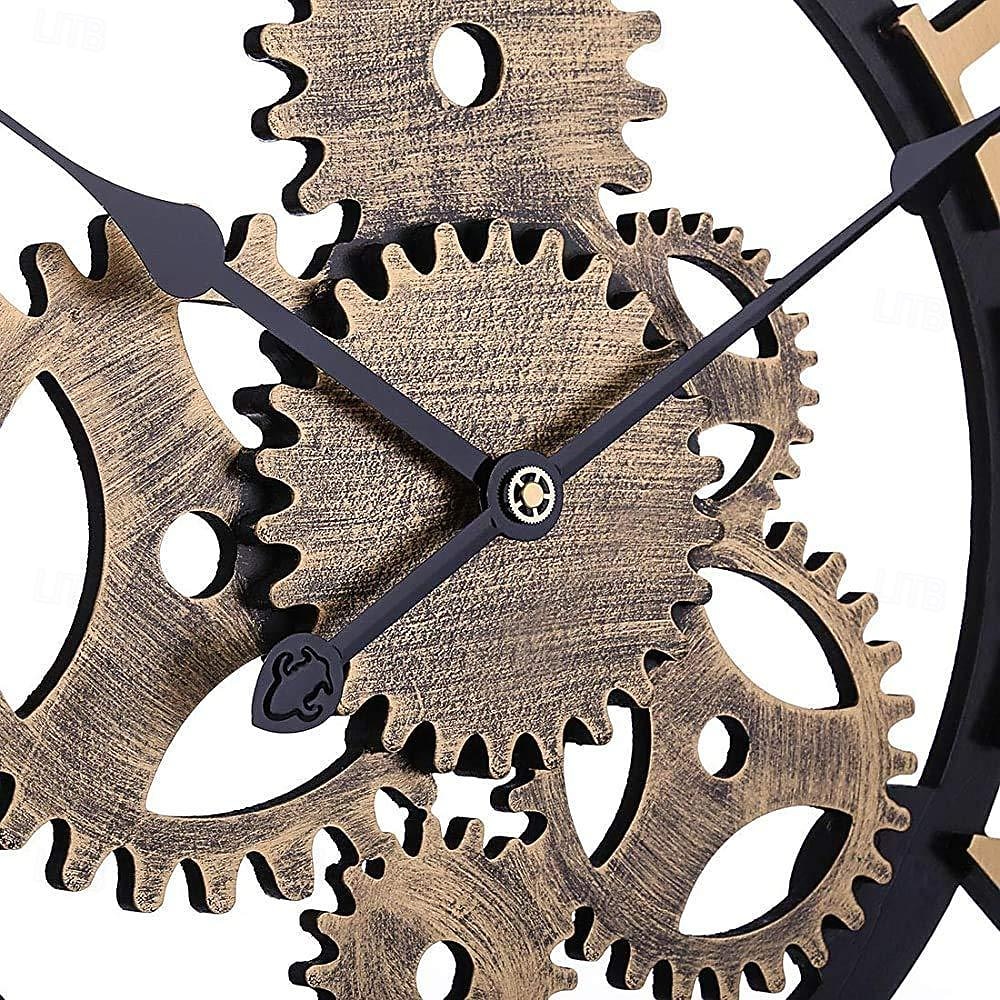 dřevěné evropské retro nástěnné hodiny zlaté římské ozubené hodiny dekorativní luxusní klasické quartzové hodiny moderní design pro domácí dekoraci nástěnné hodiny 58 cm 2026 - $110.99 –P11