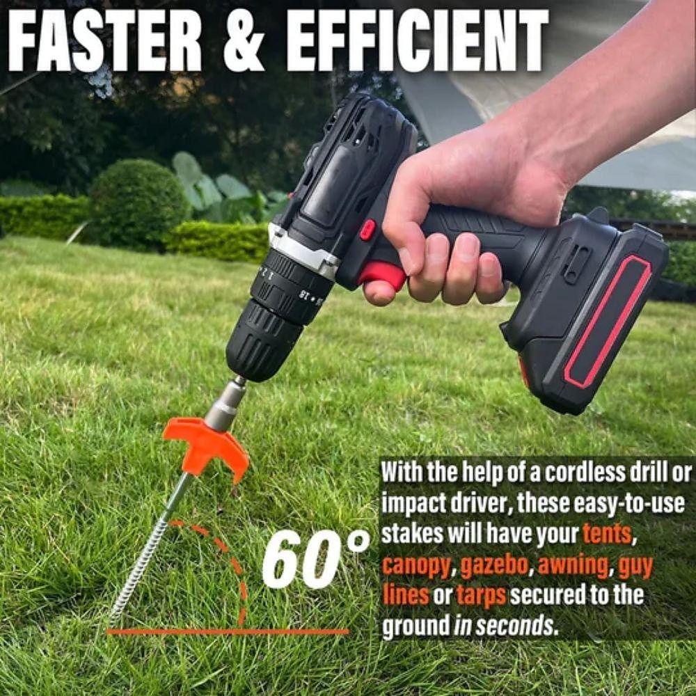 8/16pcs Screw in Tent Stakes 8" - Ground Anchors Screw in Hexagonal Spiral Glow-in-the-Dark Tent Pegs - Outdoor Night-Light Rotatable M8 Carbon Steel Hexagonal Plastic Head 20cm Threaded Tent Pegs 2025 - $23.99 –P1