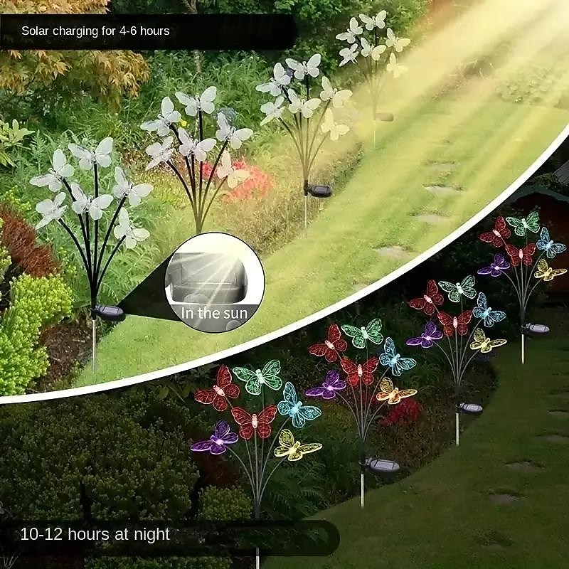led-zonne-vlinderlicht gazonlamp buiten ip65 waterdicht 2 modi tuinverlichting binnenplaats tuin gang landschap verlichting decor licht 1/2 stuks 2025 - $13.99 –P4