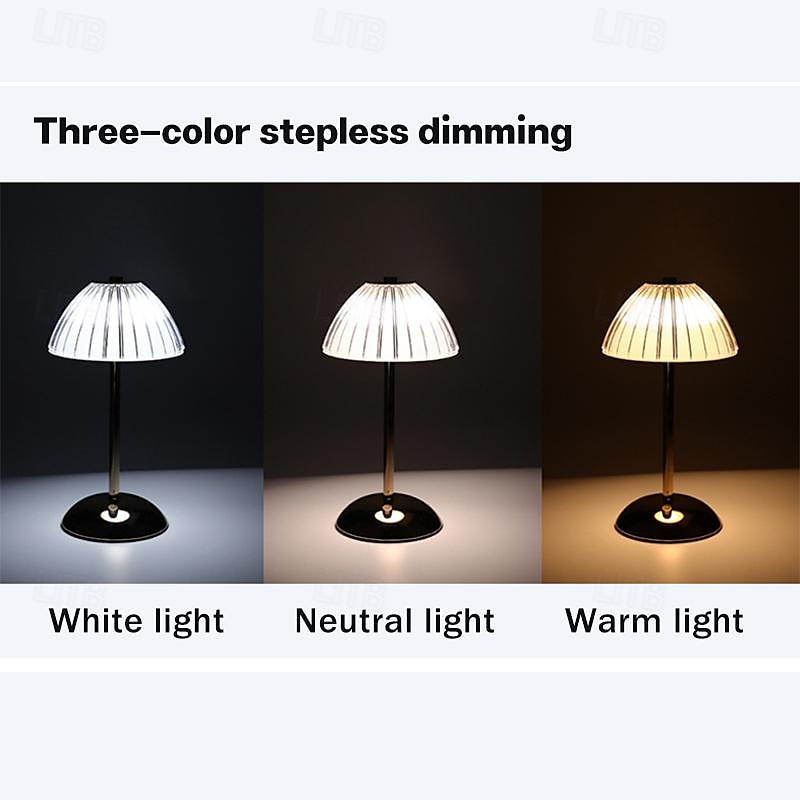 Хрустальная настольная лампа, современный минималистичный сенсорный трехцветный светильник с бесступенчатым затемнением, перезаряжаемый через USB, мягкий свет и долговечная батарея 2025 - $48.99 –P6