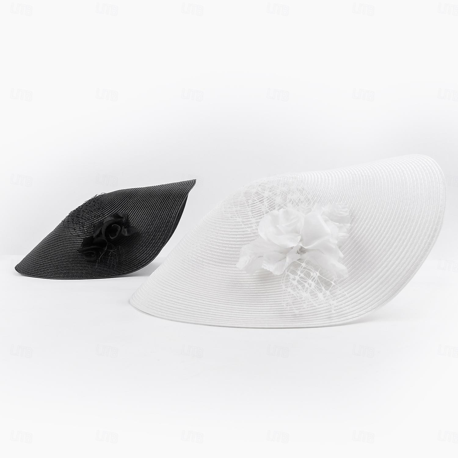 Headbands Hats Fiber Bowler / Cloche Hat Straw Hat Sun Hat Wedding Tea Party Elegant Wedding With Pearls Tulle Headpiece Headwear 2026 - $57.99 –P12