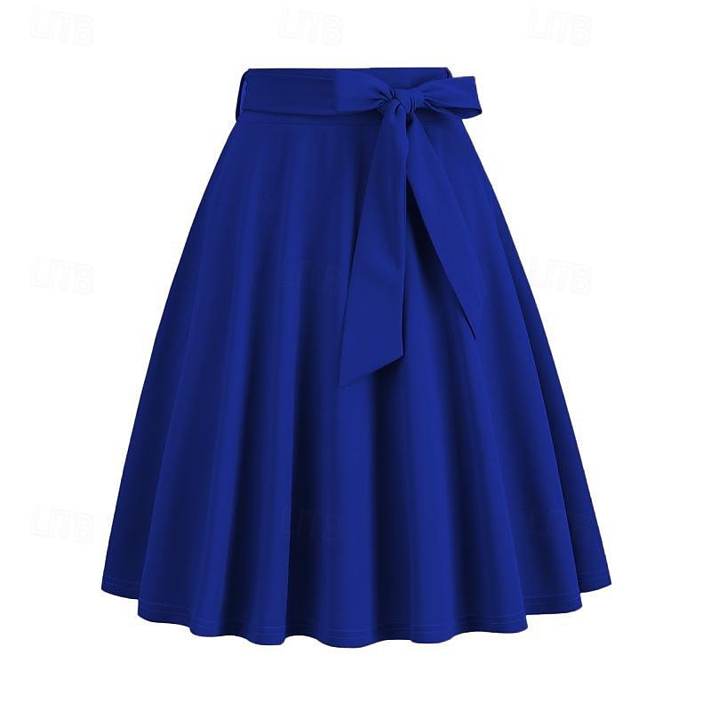 Retro / vintage 1950-tallet Rockabilly Knelengde Swing skjørt Dame Avslappet Dagligdagstøy Te Fest Voksen Skjørte 2025 - $20.99 –P10
