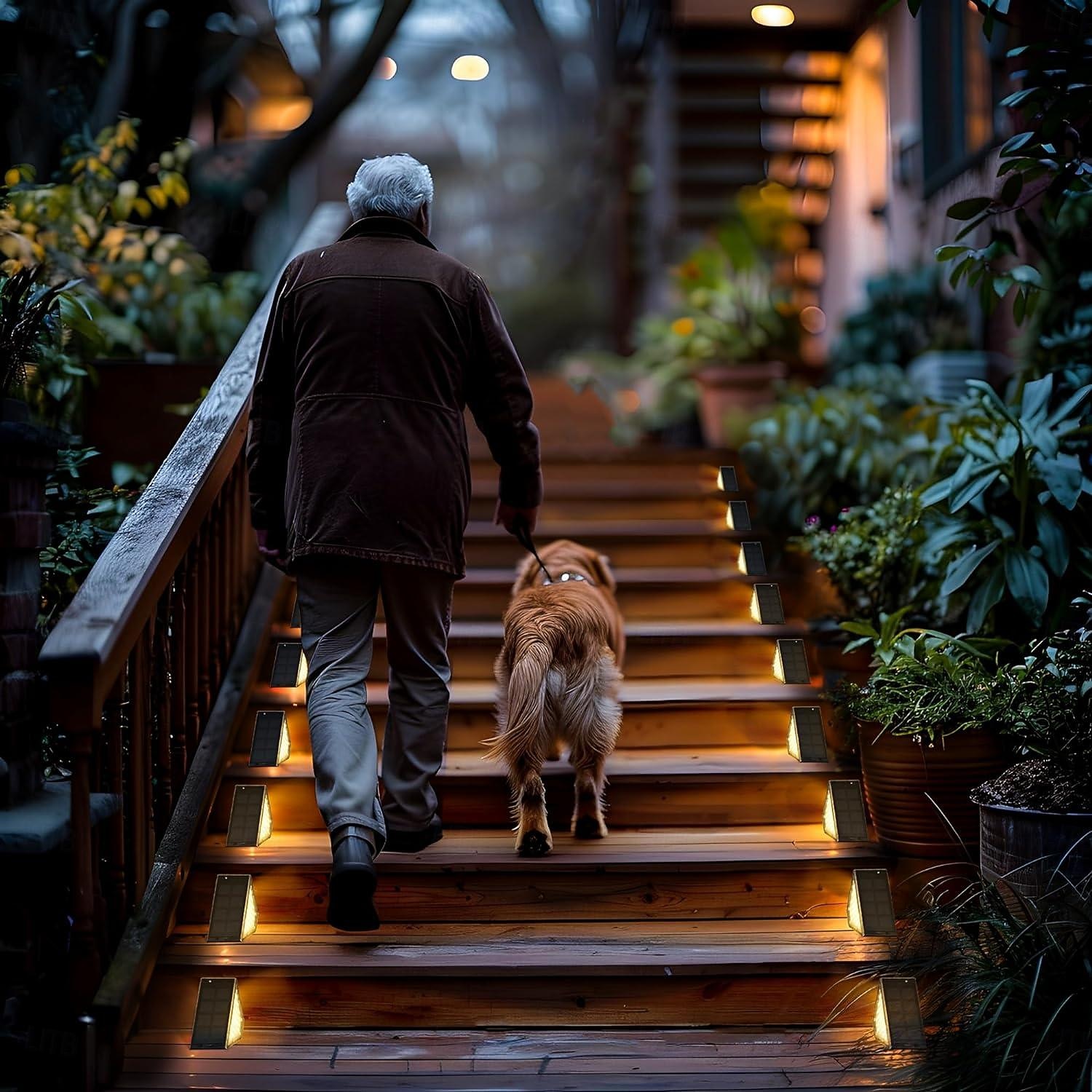 Mouvement extérieur solaire LED étape lumière jardin étanche pont lumière marches escalier patio cour parc passerelle éclairage paysage décor lumière 2/4/8 pièces de 2026 ? $26.99 –P5