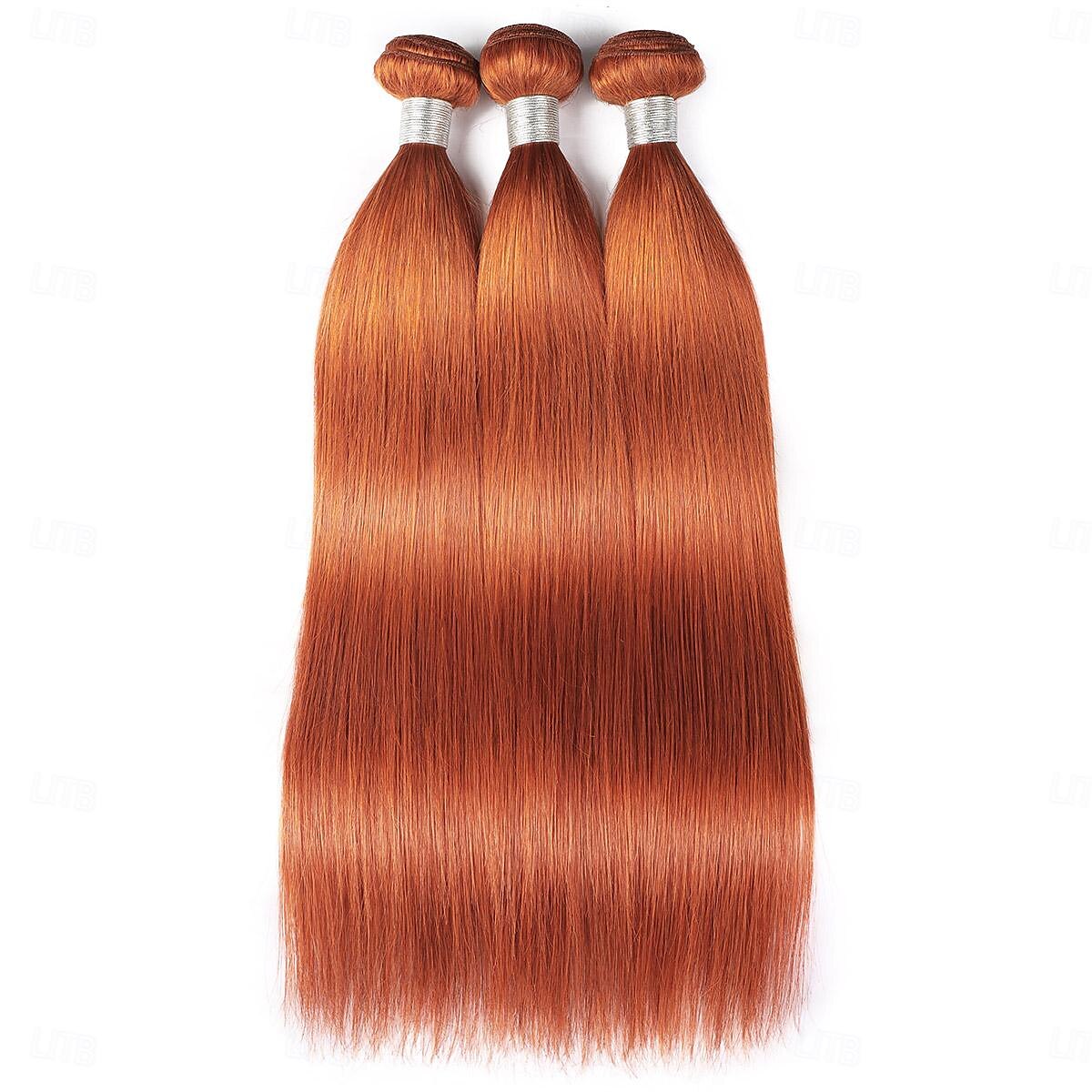 Brazilian Human hair Orange Hair Curtain 350# Straight Hair 3 Bundles Of Human Hair 2025 - $174.99 –P1