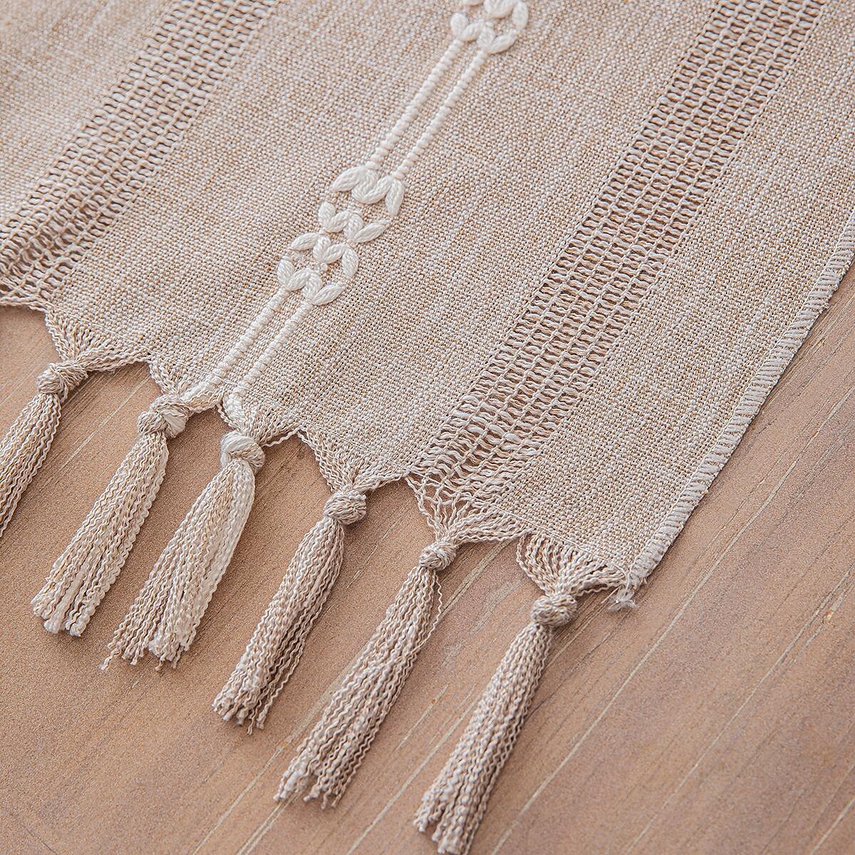 Boho Table Runner for Home Decor 72 Inches Long Farmhouse Rustic Table Runner Cream & Brown Macrame Table Runner with Tassels for Dining Living Room Bedroom Decor Bridal Shower 2025 - $13.49 –P6