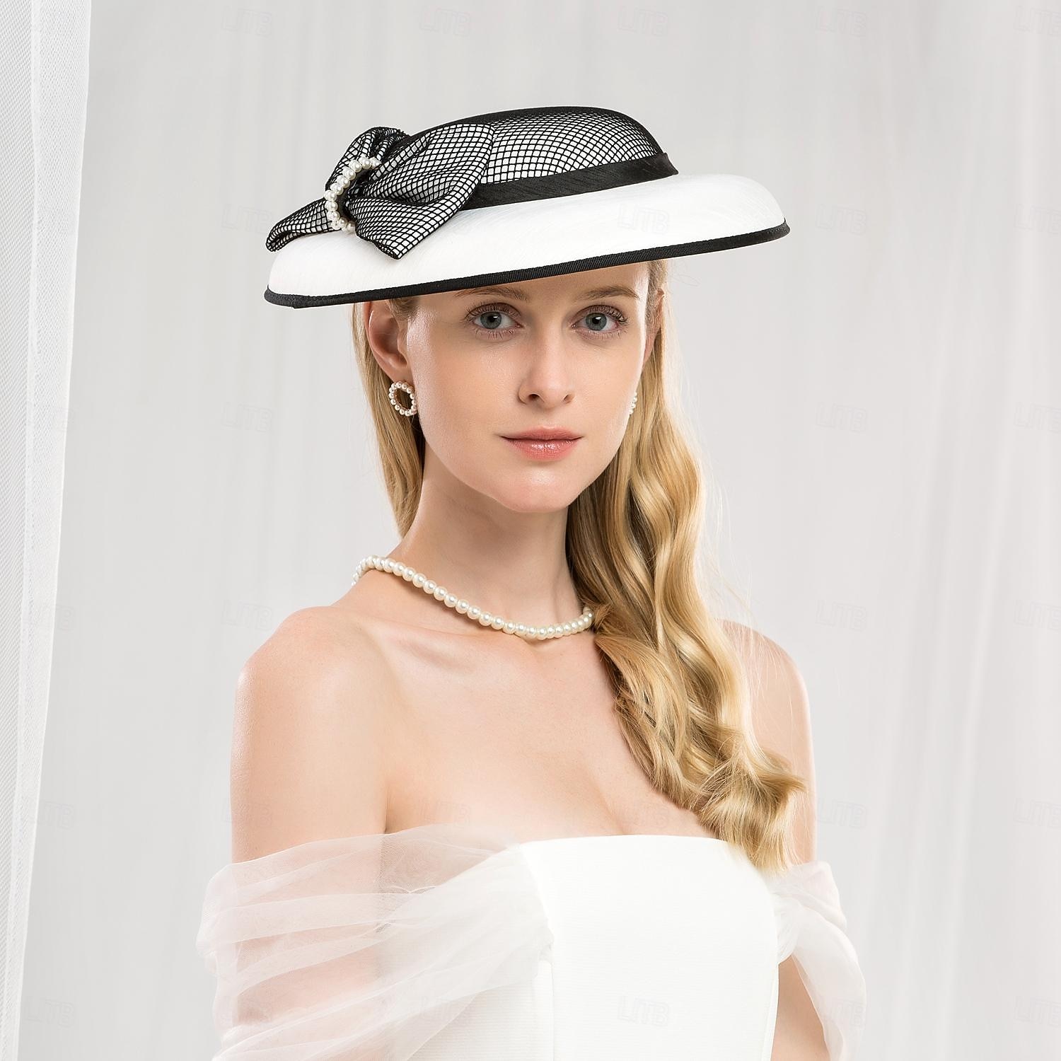 kapelusze nakrycia głowy włókno beret kapelusz słońce kapelusz spodek kapelusz wesele spotkanie przy herbacie eleganckie wesele z kokardką perły nakrycie głowy nakrycia głowy 2025 - $57.99 –P1